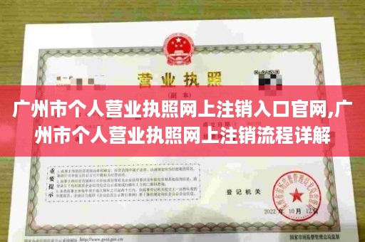 广州市个人营业执照网上注销入口官网,广州市个人营业执照网上注销流程详解