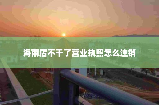 海南店不干了营业执照怎么注销