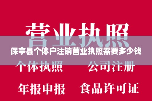 保亭县个体户注销营业执照需要多少钱