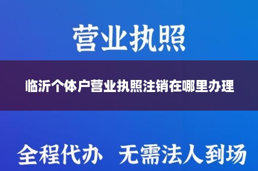 临沂个体户营业执照注销在哪里办理