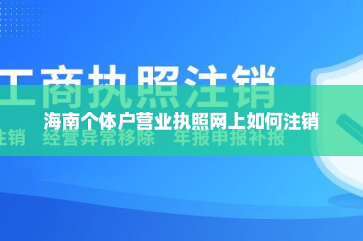 海南个体户营业执照网上如何注销