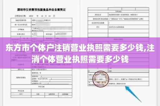 东方市个体户注销营业执照需要多少钱,注消个体营业执照需要多少钱