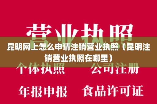 昆明网上怎么申请注销营业执照（昆明注销营业执照在哪里）