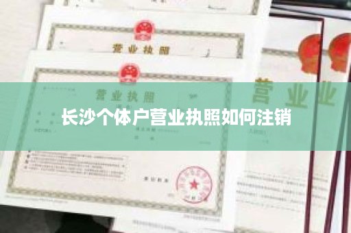 长沙个体户营业执照如何注销