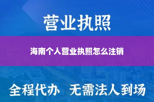海南个人营业执照怎么注销