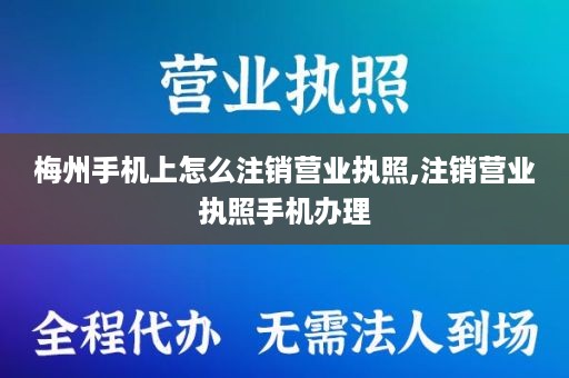 梅州手机上怎么注销营业执照,注销营业执照手机办理