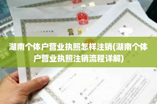 湖南个体户营业执照怎样注销(湖南个体户营业执照注销流程详解)
