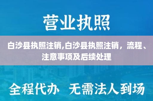 白沙县执照注销,白沙县执照注销，流程、注意事项及后续处理