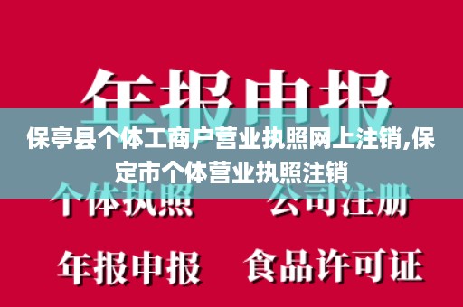 保亭县个体工商户营业执照网上注销,保定市个体营业执照注销