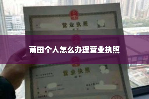 莆田个人怎么办理营业执照