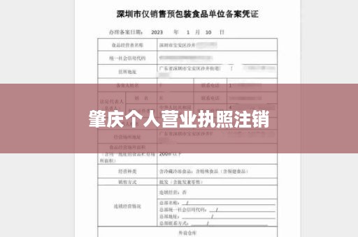 肇庆个人营业执照注销