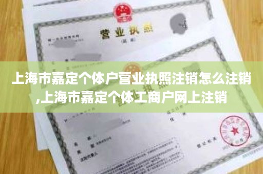 上海市嘉定个体户营业执照注销怎么注销,上海市嘉定个体工商户网上注销