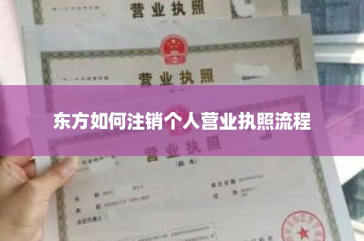 东方如何注销个人营业执照流程