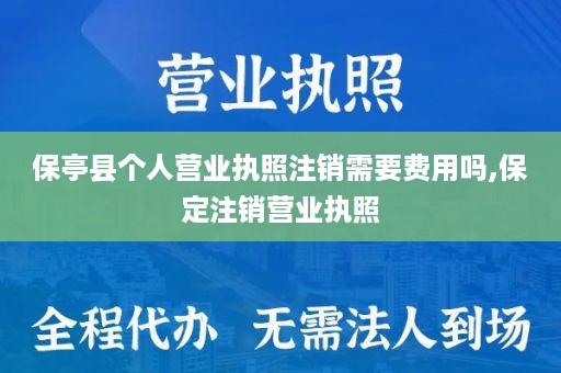保亭县个人营业执照注销需要费用吗,保定注销营业执照