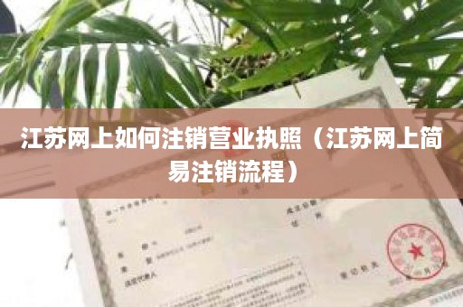 江苏网上如何注销营业执照（江苏网上简易注销流程）