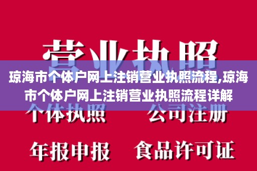 琼海市个体户网上注销营业执照流程,琼海市个体户网上注销营业执照流程详解