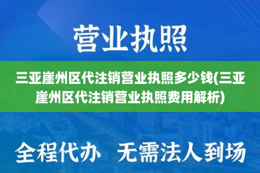 三亚崖州区代注销营业执照多少钱(三亚崖州区代注销营业执照费用解析)