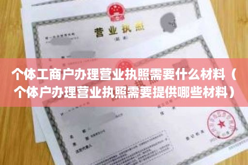 个体工商户办理营业执照需要什么材料（个体户办理营业执照需要提供哪些材料）