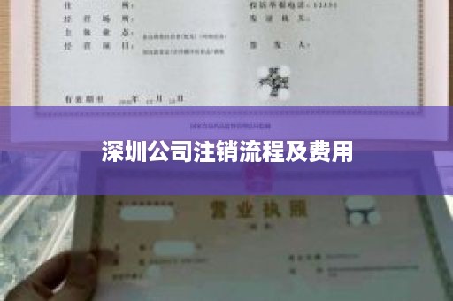 深圳公司注销流程及费用