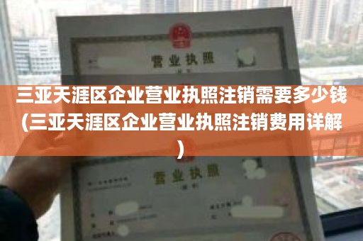 三亚天涯区企业营业执照注销需要多少钱(三亚天涯区企业营业执照注销费用详解)