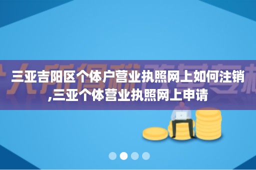 三亚吉阳区个体户营业执照网上如何注销,三亚个体营业执照网上申请