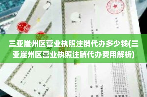 三亚崖州区营业执照注销代办多少钱(三亚崖州区营业执照注销代办费用解析)