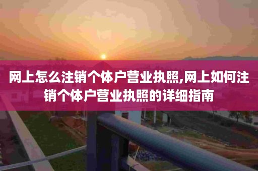 网上怎么注销个体户营业执照,网上如何注销个体户营业执照的详细指南