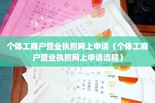 个体工商户营业执照网上申请（个体工商户营业执照网上申请流程）