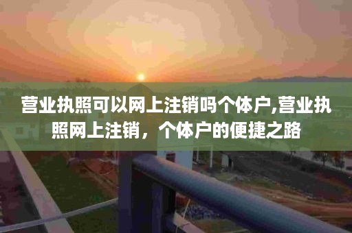 营业执照可以网上注销吗个体户,营业执照网上注销，个体户的便捷之路
