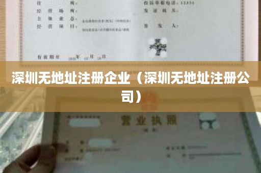深圳无地址注册企业（深圳无地址注册公司）