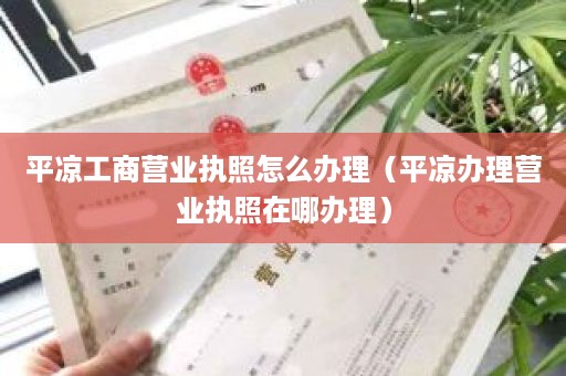 平凉工商营业执照怎么办理（平凉办理营业执照在哪办理）