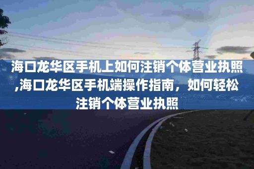 海口龙华区手机上如何注销个体营业执照,海口龙华区手机端操作指南，如何轻松注销个体营业执照