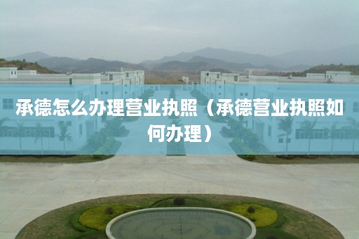 承德怎么办理营业执照（承德营业执照如何办理）