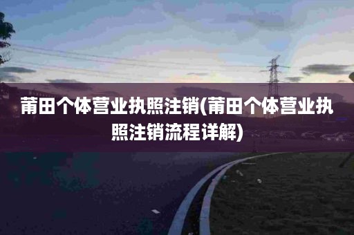 莆田个体营业执照注销(莆田个体营业执照注销流程详解)