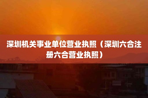 深圳机关事业单位营业执照（深圳六合注册六合营业执照）