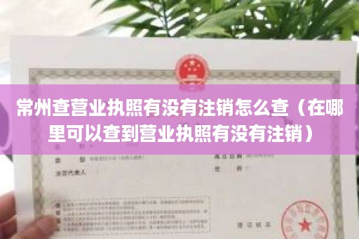 常州查营业执照有没有注销怎么查（在哪里可以查到营业执照有没有注销）