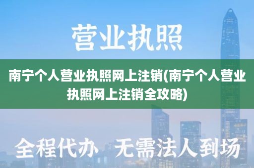 南宁个人营业执照网上注销(南宁个人营业执照网上注销全攻略)