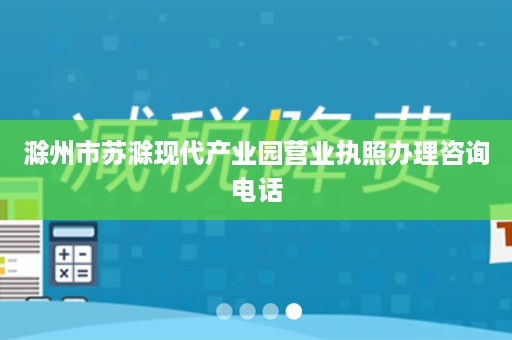滁州市苏滁现代产业园营业执照办理咨询电话