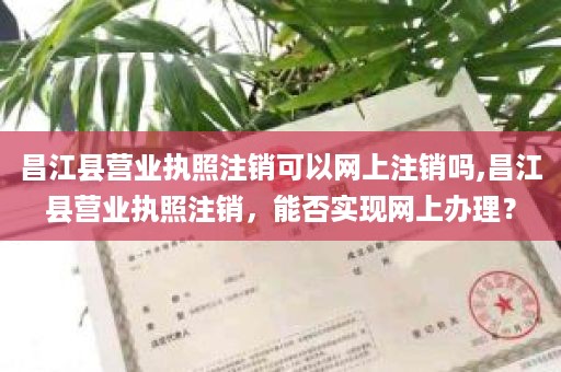 昌江县营业执照注销可以网上注销吗,昌江县营业执照注销，能否实现网上办理？