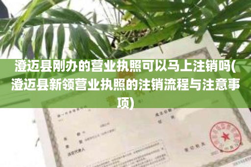 澄迈县刚办的营业执照可以马上注销吗(澄迈县新领营业执照的注销流程与注意事项)