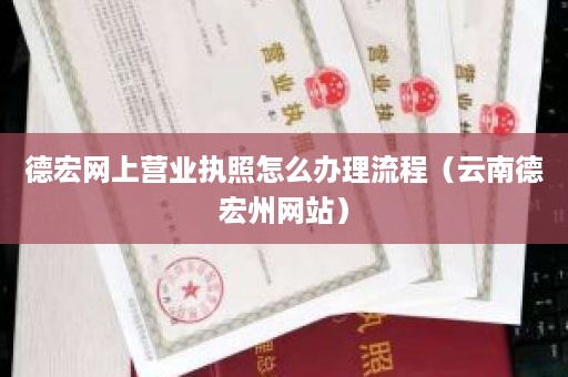 德宏网上营业执照怎么办理流程（云南德宏州网站）