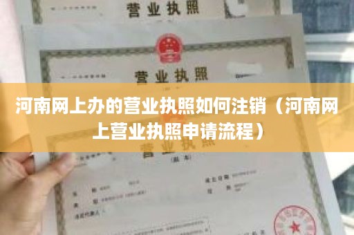 河南网上办的营业执照如何注销（河南网上营业执照申请流程）