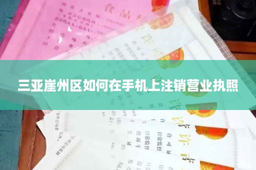 三亚崖州区如何在手机上注销营业执照