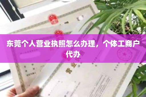 东莞个人营业执照怎么办理，个体工商户代办