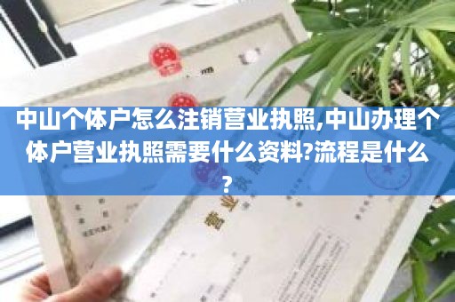 中山个体户怎么注销营业执照,中山办理个体户营业执照需要什么资料?流程是什么?