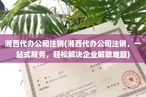 湘西代办公司注销(湘西代办公司注销，一站式服务，轻松解决企业解散难题)