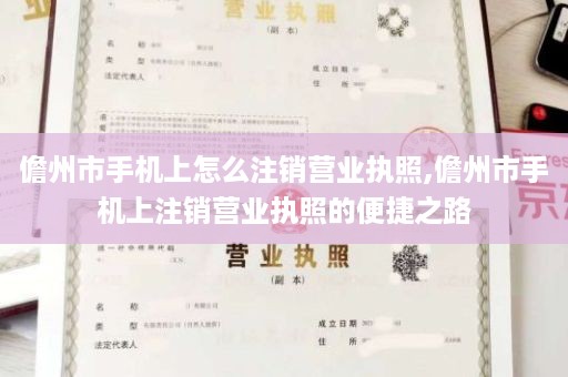 儋州市手机上怎么注销营业执照,儋州市手机上注销营业执照的便捷之路