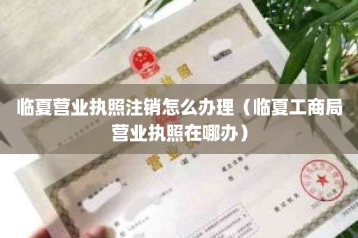 临夏营业执照注销怎么办理（临夏工商局营业执照在哪办）