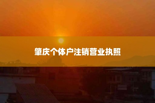 肇庆个体户注销营业执照