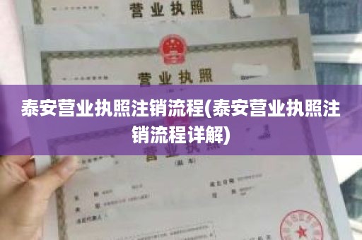 泰安营业执照注销流程(泰安营业执照注销流程详解)